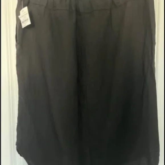 Allen Allen Black Linen Skirt Sz M - Picture 5 of 7
